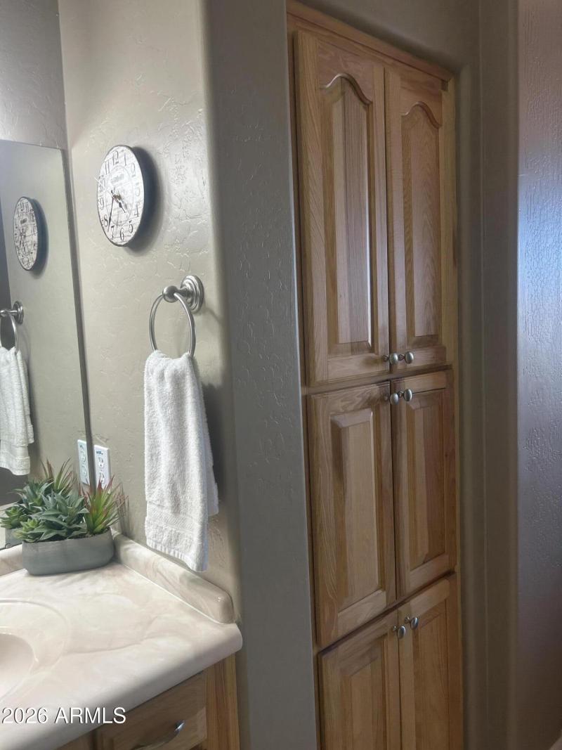 Master bath deep linen closet
