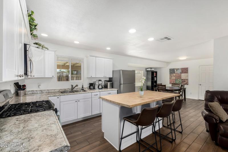 Kitchen toward dining