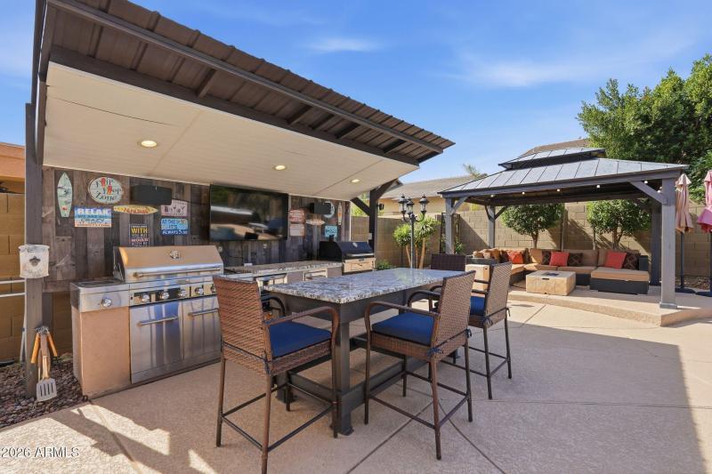 Outdoor Kitchen Under Covered Cabana