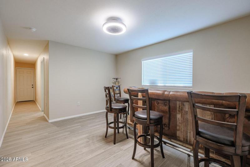 Area between garage and backyard