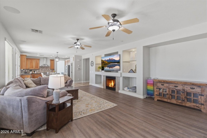 Open Living Room and Kitchen View