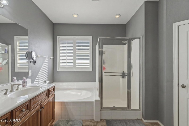 Primary Bath with Tub and Shower