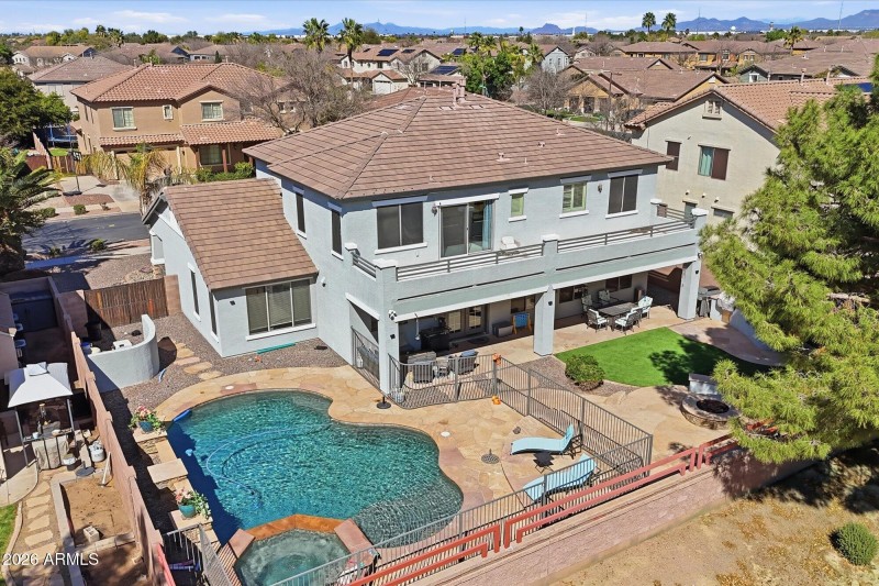 Aerial Backyard Pool View