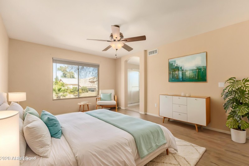 Virtually Staged Primary Bedroom