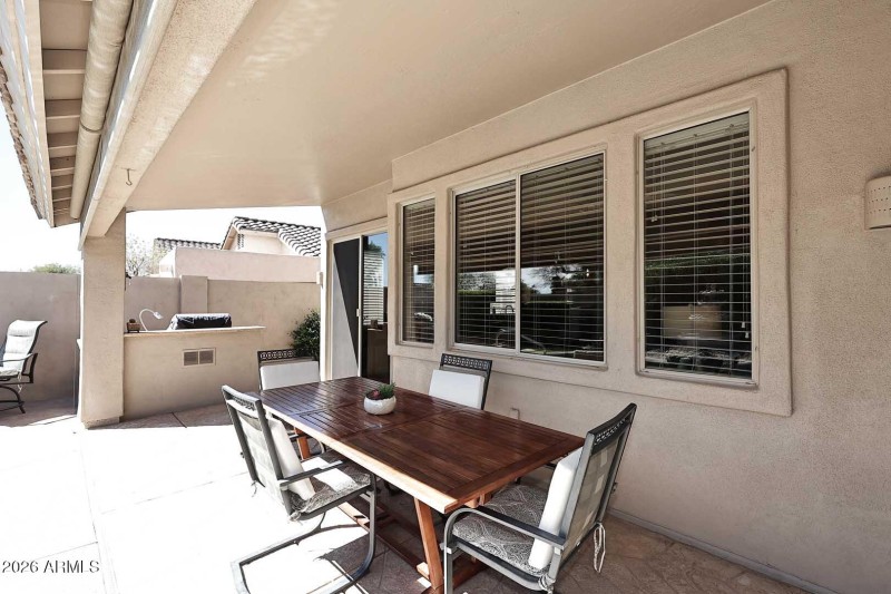 Built in BBQ and prep area