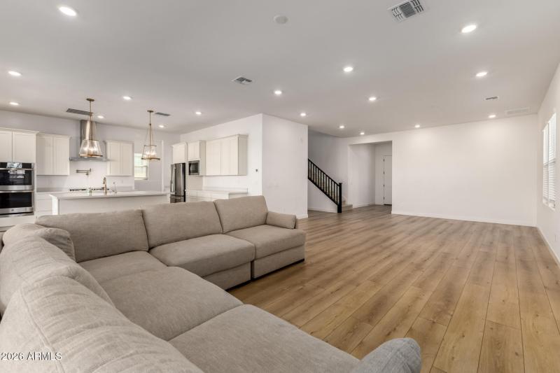 Living room off kitchen