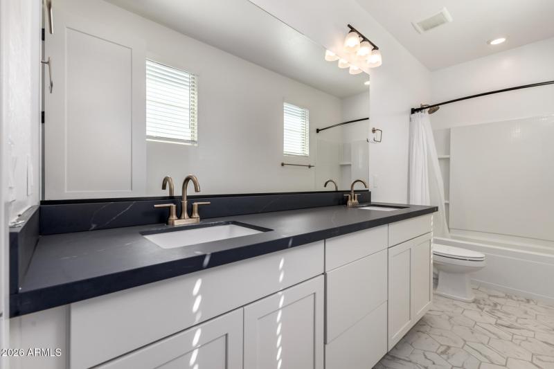 Upstairs full bathroom double vanity