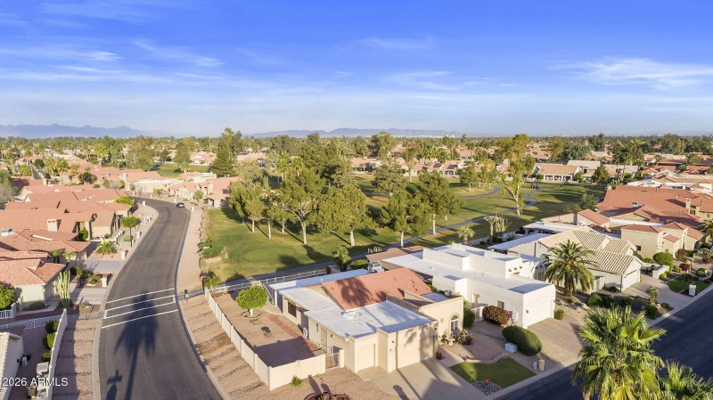 Aerial view - home on golf course