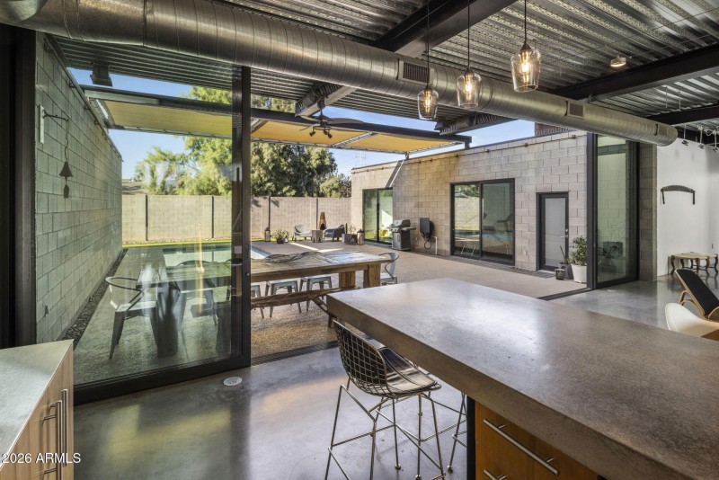 Kitchen to outdoor covered patio