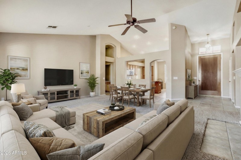 Virtually Staged Great room