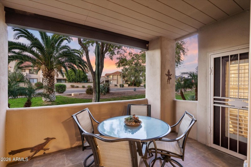 Sunset covered patio