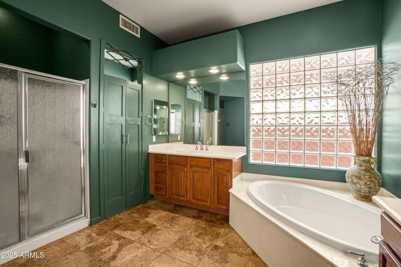Separate tub and shower