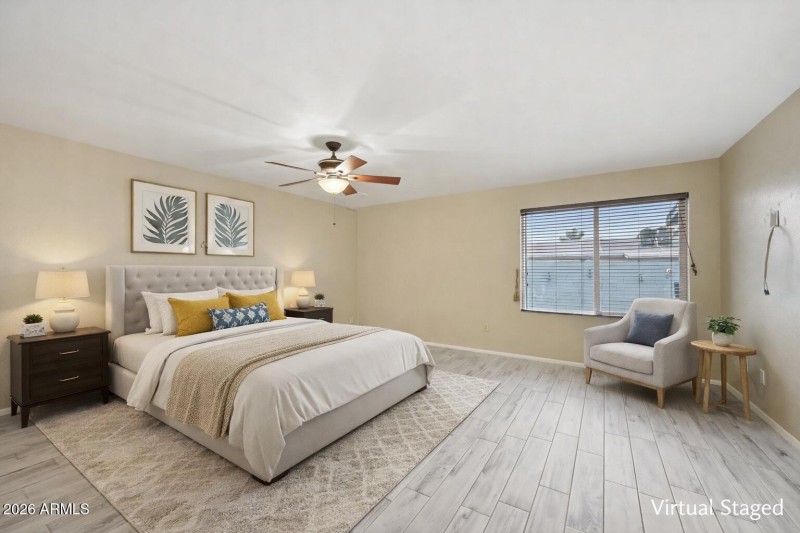 Modern virtual bedroom staging design