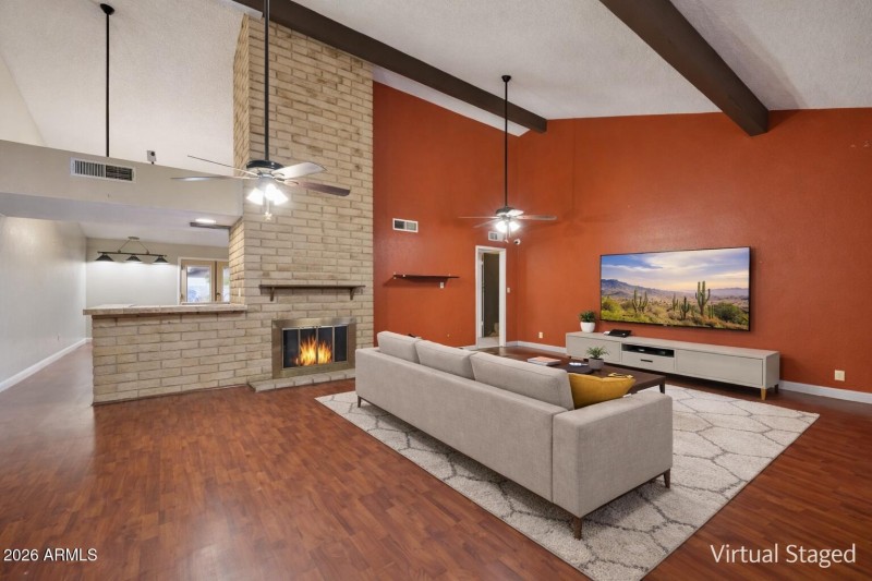 Cozy living room with modern accents