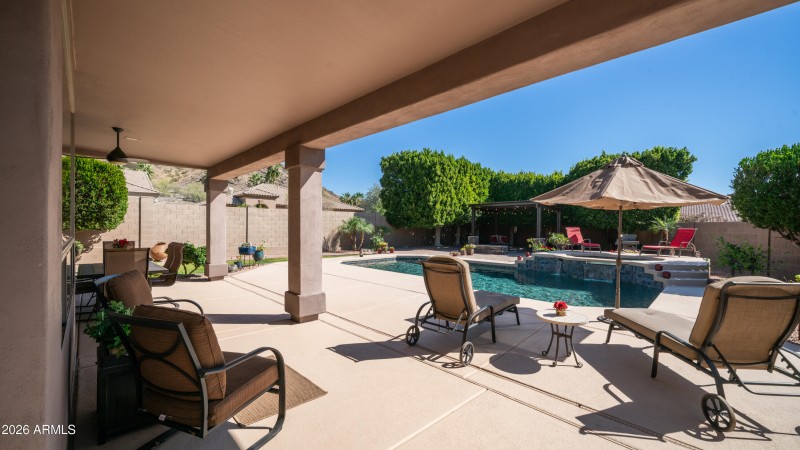 Covered patio and deck