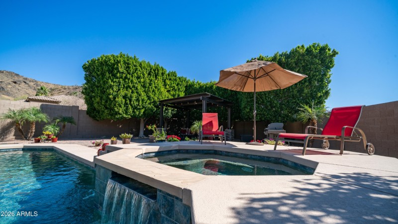 Elevated lounge area at spa