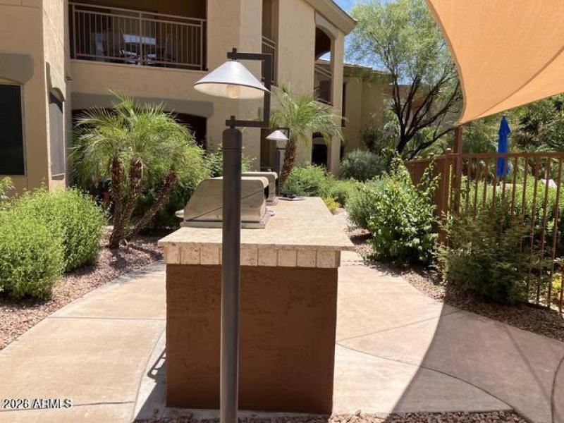 BBQ beside the pool spa area