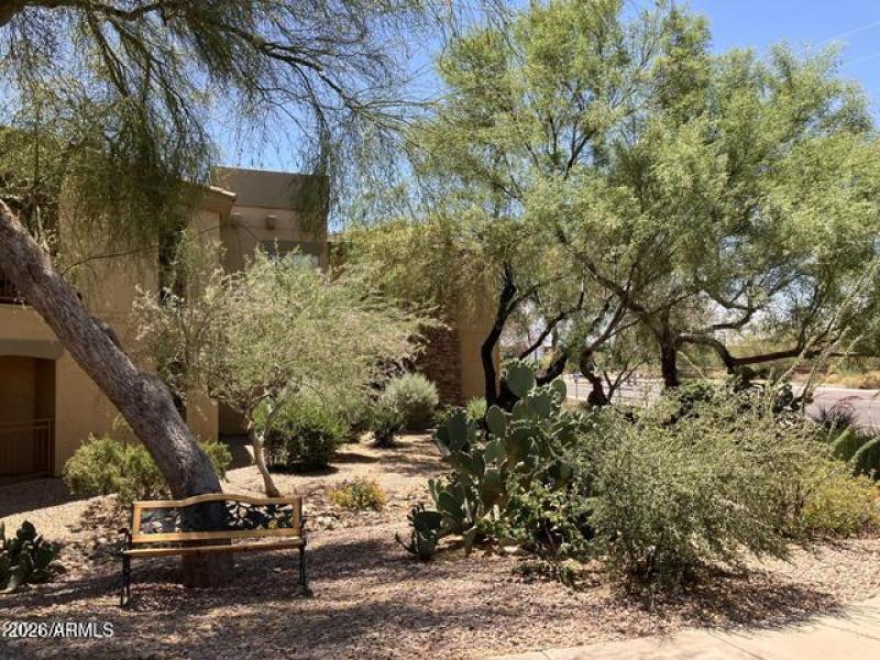 Out front of the gate