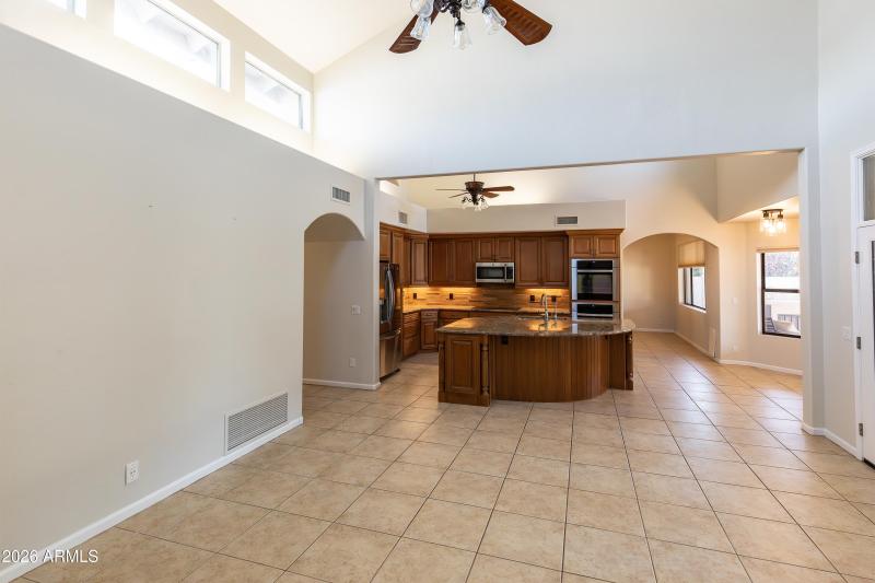 Family room looking into Kitche