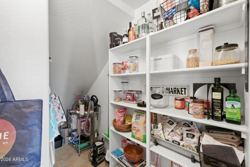 Under-stairs walk-in pantry