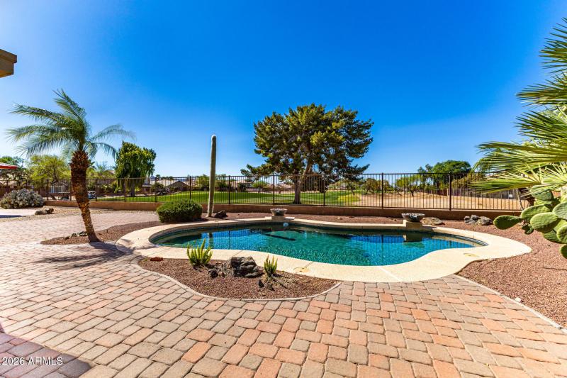 water feature in pool