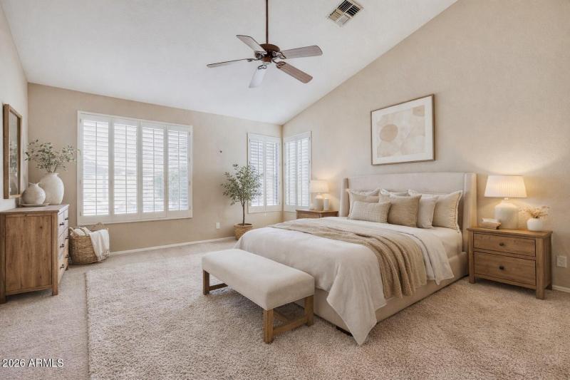 Virtually Staged Primary Bedroom