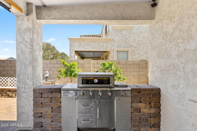 Grill area for hosting