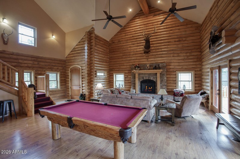 Living Room with Vaulted Ceilings