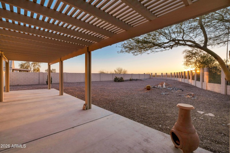 Long back covered patio
