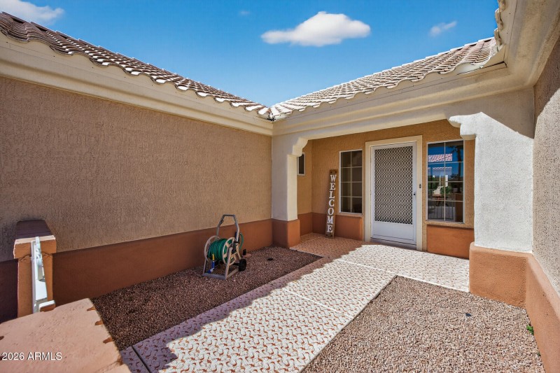 Enclosed front courtyard
