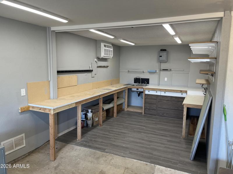 Workshop area in garage