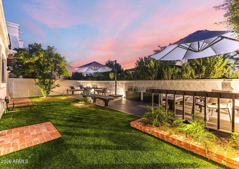 Backyard at twilight