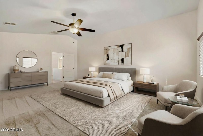 Virtual Staged Primary Bedroom