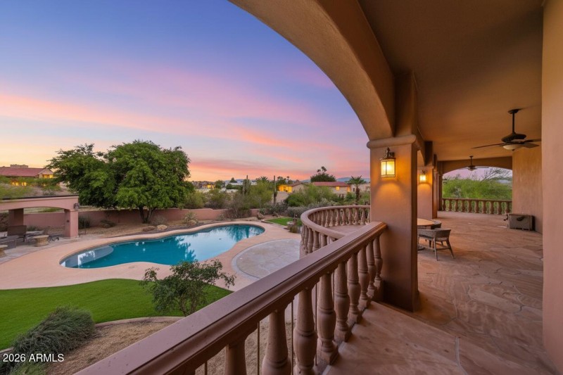Grand balcony with forever views