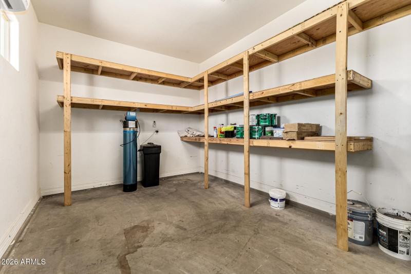 garage storage room with AC