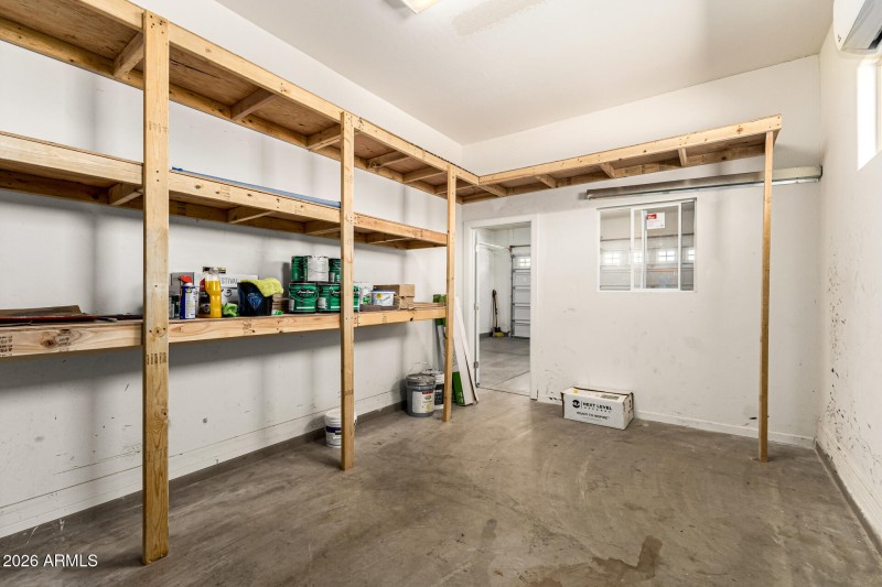 garage storage room with AC