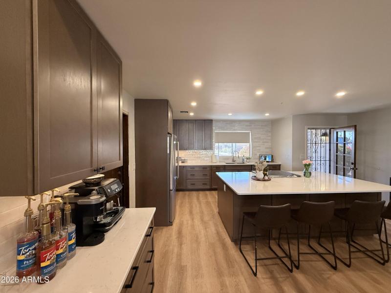 Kitchen with a coffee bar