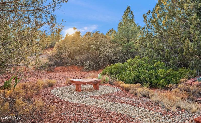 Dotted w pathways, benches and a swing!