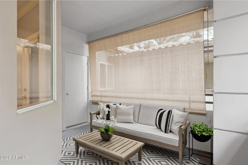 Large North facing patio