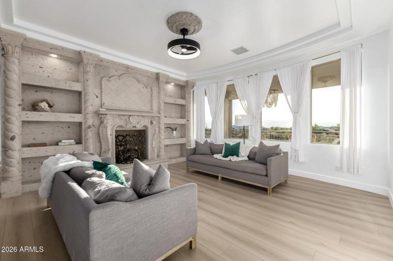 Living room with fireplace