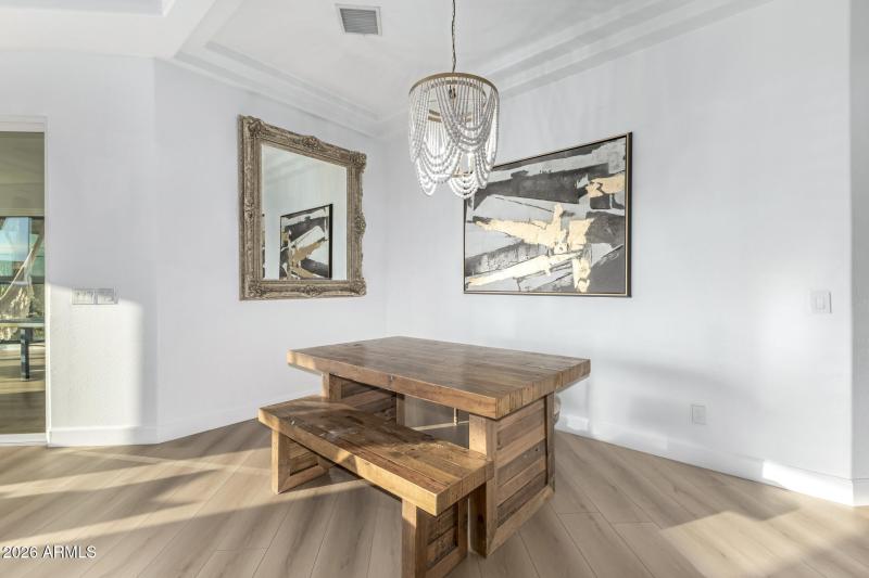 Dining attached to living and kitchen