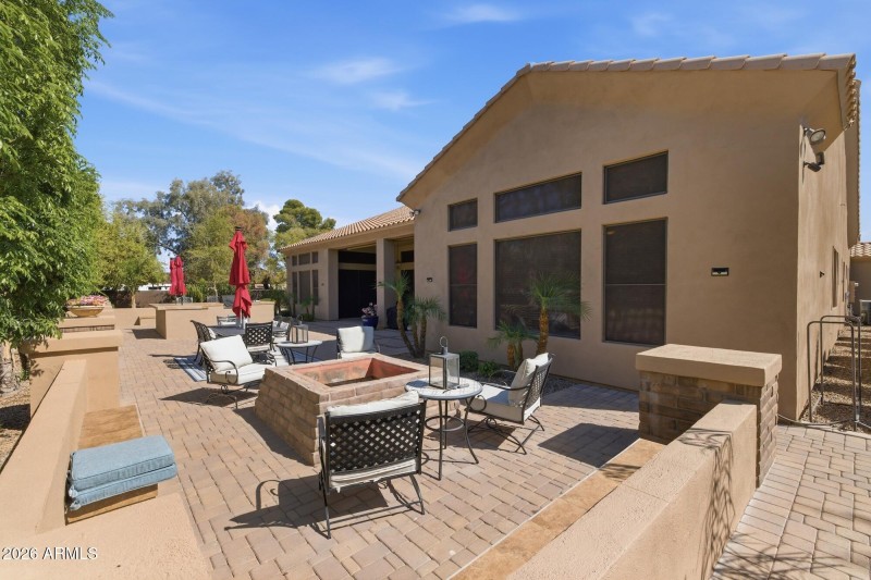Deck with firepit and seating