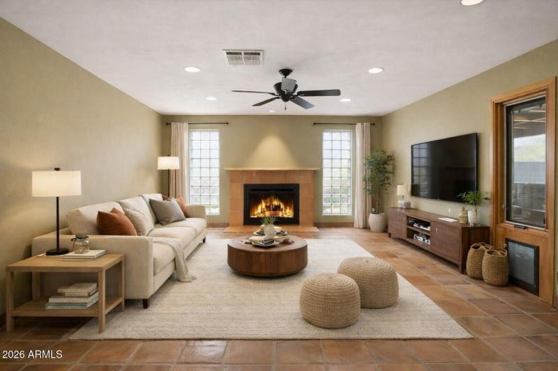 Family Room Virtually Staged