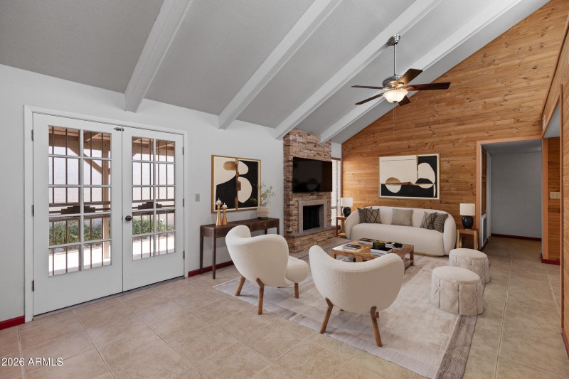 Virtually staged great room