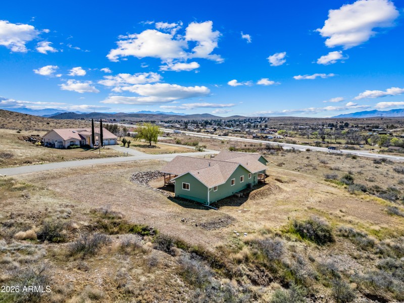 Aerial view looking southeast