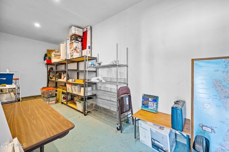 Large workshop or storage room in garage