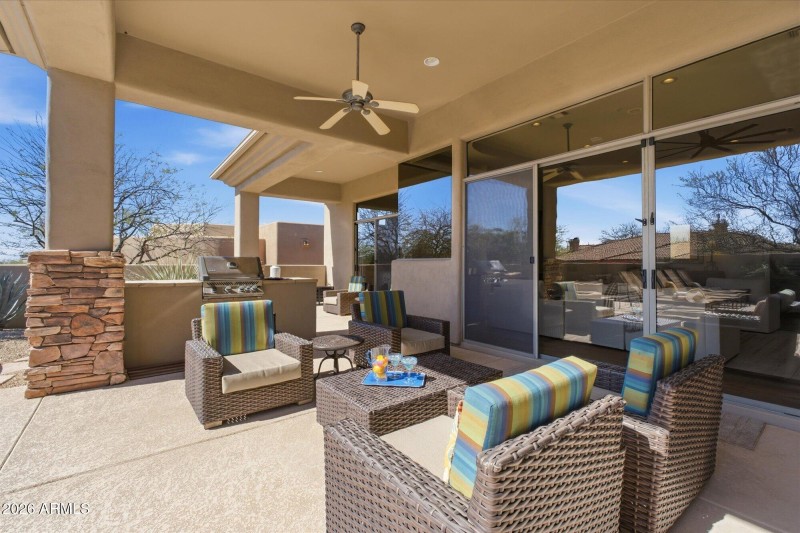 Covered patio seating