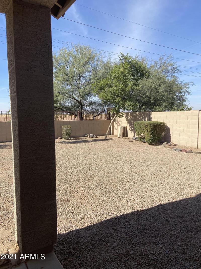 Backyard with covered patio