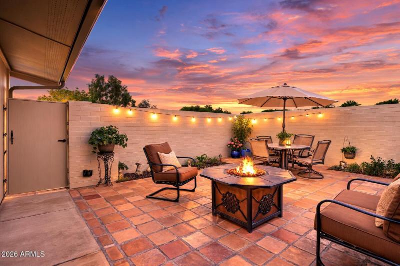 Aleppo cozy courtyard at sunset