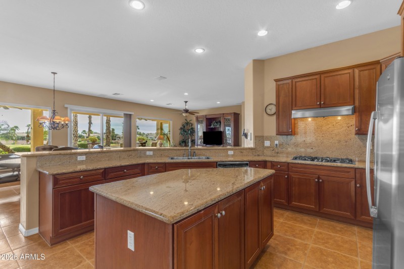 Kitchen Island and Gas Cooktop